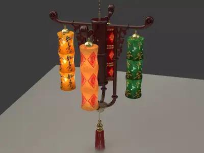 Chinese bamboo   lantern  3D model