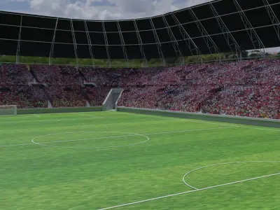 Soccer Stadium - Soccer Fans Low-poly 3D model