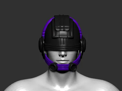 helmet high poly sculpt 3d printable  3D model