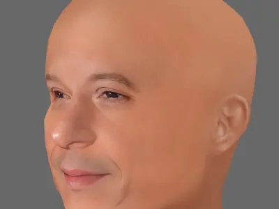 Vin Diesel Head - Lowpoly head for game Low-poly 3D model