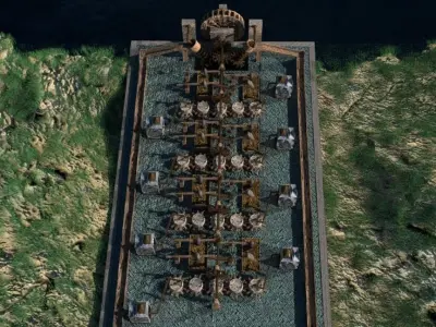 Ancient Machine - ANIMATED Medieval Chinese Factory Low-poly 3D model