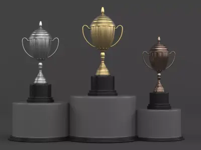 Trophy Cups 3D model 17