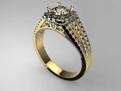 Luxury DIAMOND ENGAGEMENT RING  Diamond Women Rings Fine Jewelry 3D print model