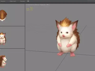 Cartoon Hedgehog Low-poly 3D model