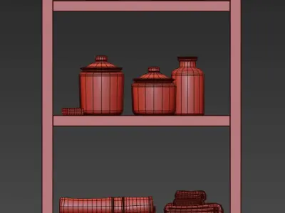 RH HUTTON TALL ETAGERE 3D model