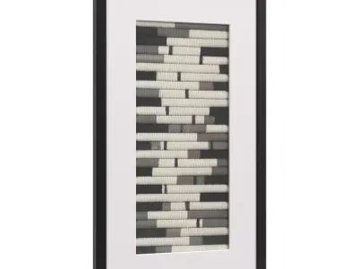 Flaxen Scroll Shadow Box Wall Art PBR 3D model