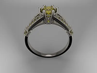 Gemstone King engagement ring Free 3D print model