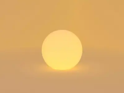 Orange light ball lamp Free 3D model