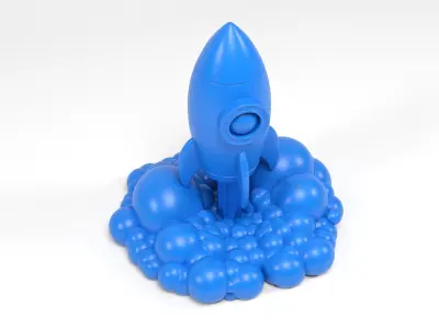 Cartoon rocket 3D print model