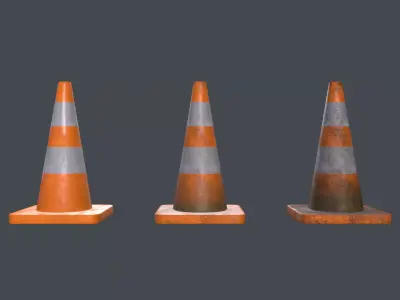 Traffic Cones Low-poly 3D model