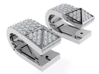 Diamond English Lock Earring 3361 3D print model