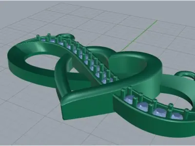 heart infinty pendant 3D print model