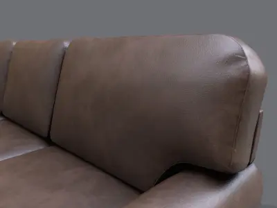 Leather couch Low-poly 3D Game ready model Low-poly 3D model Low-poly 3D model