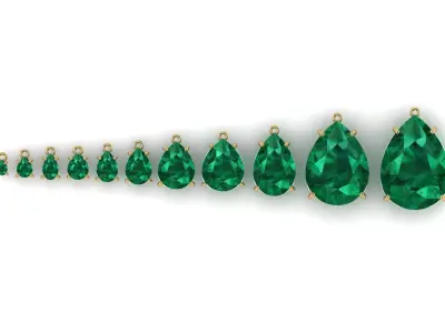 Pear Gems Pendant Sets 3D print model