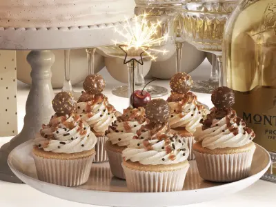 Birthday Holiday Decoration with cakes and balloons and gifts 3D model