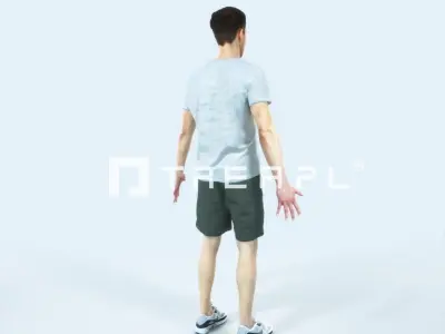 Virtue F Animated Rigged Sports Man Low-poly 3D model