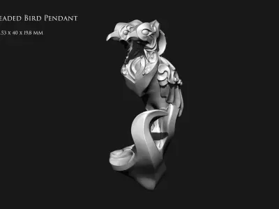 Double-Headed Bird Pendant 3D print model