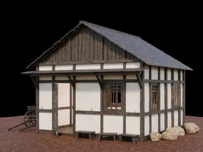 Medieval Village Asset 18- 4K Textures Game Ready Low-poly 3D model