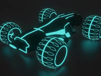Sci-Fi car of Tron legacy light runner 3D model
