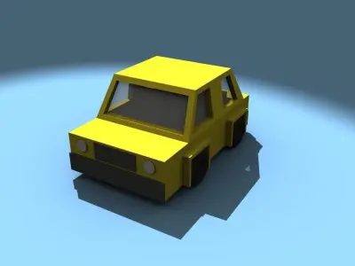 Low poly small car Low-poly 3D model