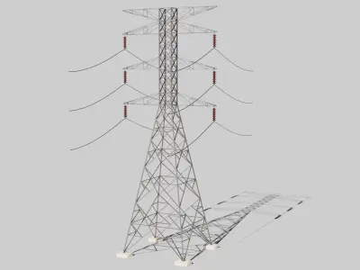 Transmission Tower Low-poly 3D model