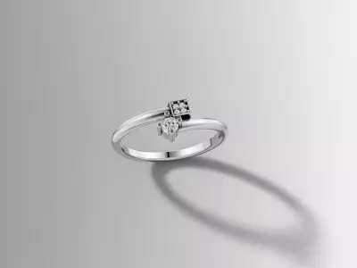 Gold Double Setting Diamond Ring 3D Printable Design 3D print model