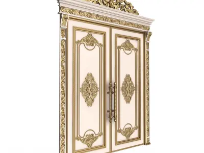 Carved Door Classic 01401 White Low-poly 3D model