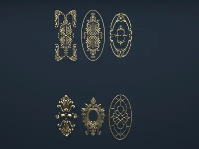 Collection carved decor  04  3D model 3D model