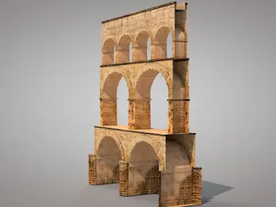 Roman Pont Du Gard Aqueduct 3D model