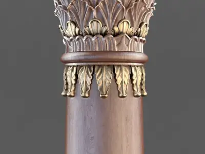 Column wooden 3D model
