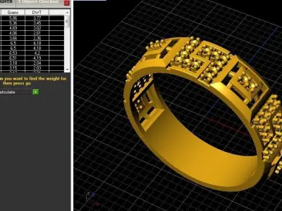 Ring Diamond geometry set 3D print model