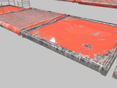 Stair Set of cages Low-poly 3D model