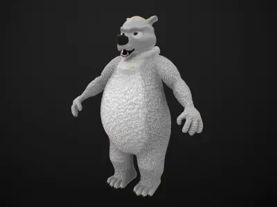 Cartoon Bear Rigged Low-poly 3D model
