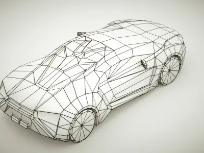 Generic Supercar v8 multicolors Low-poly 3D model