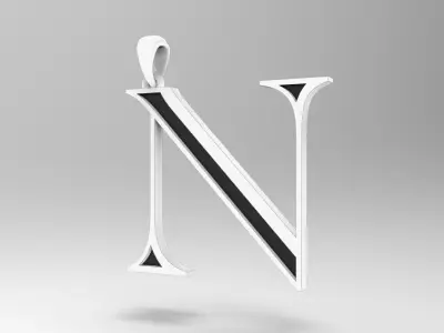 Alphabet Latin N 3D print model