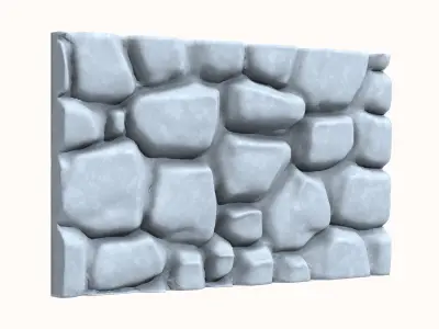 High Detail Boulder Wall Prop 3D model
