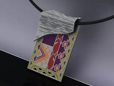 Armenian Carpet Pendant Jewelry Silver 3D print model