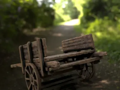 Cart Horse Low-poly 3D model