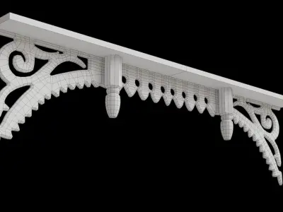 French Cottage Floating Shelf Low-poly 3D model