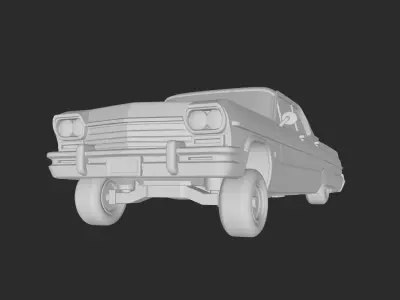 vintage lowrider car 3D print model
