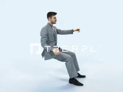 Posture 20A Driver Driving Sitting Elegant Business Man Low-poly 3D model