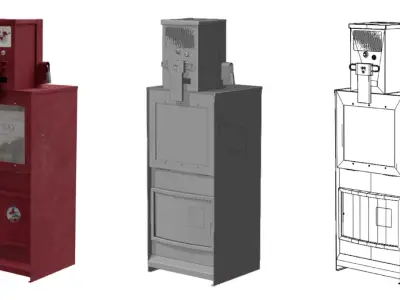 NewsStands Low-poly 3D model