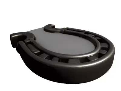 Modern Metal Horseshoe Emblem Low-poly 3D model