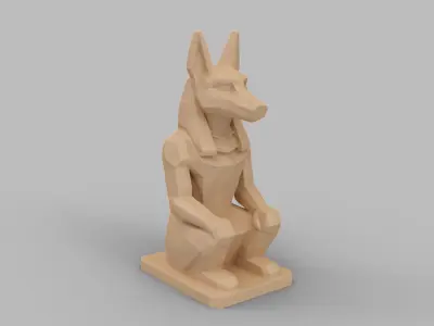 Low Poly Anubis Statue  3D print model