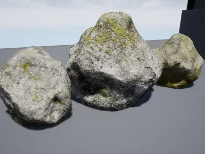 Low-poly forest rocks set Free low-poly 3D model