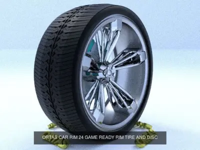 ORTAS CAR RIM 23-24 GAME READY RIM TIRE AND DISC 3D Model Pack