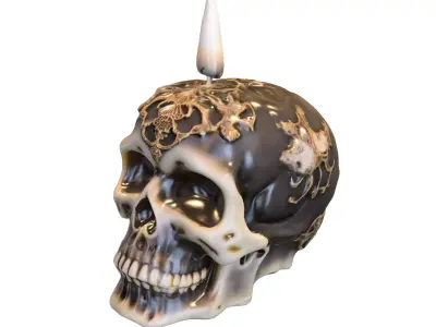 Cursed Skull candle Pack Low-poly 3D model