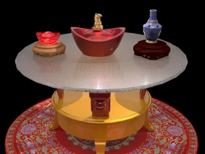 Chinese gold Ingot    3D model