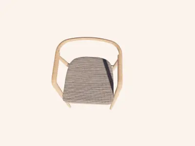 Scandinavian Dining Chair - Minimalist -  Modern - Wood - Fabric 3D model