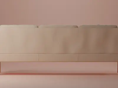Leather sofa Low-poly 3D model purchase